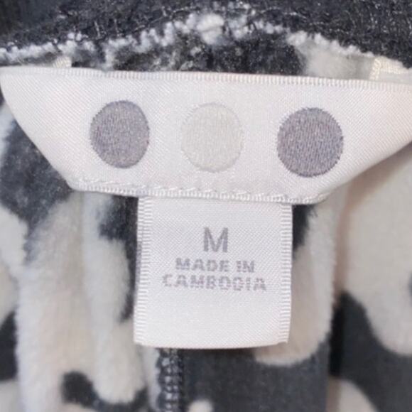 Three Dots Black Floral Velour Lounge Joggers - Picture 3 of 4